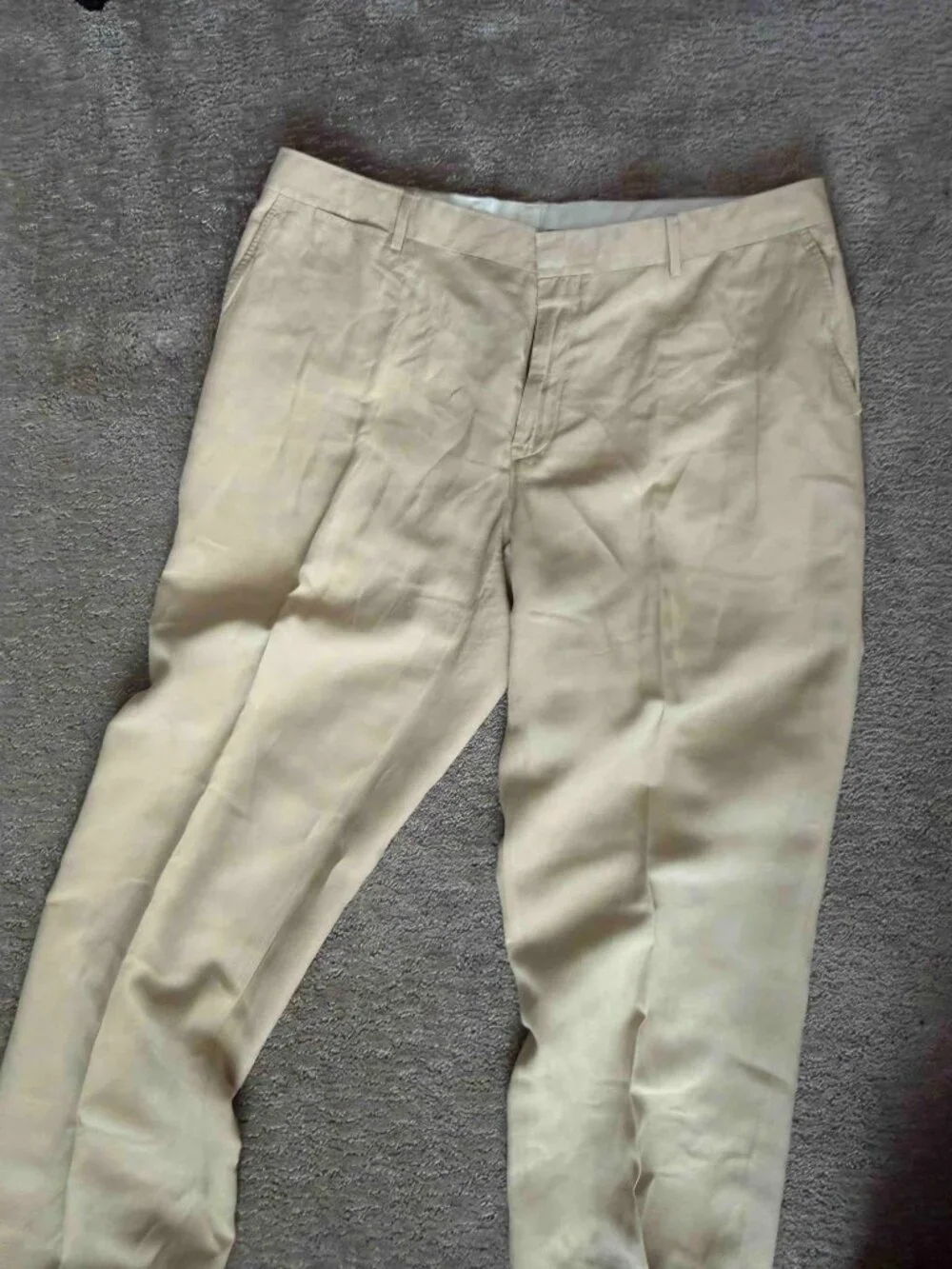 Polo Ralph Lauren Linen Silk Blend Trousers Men's 38/34 Khaki Tan Dress Pants